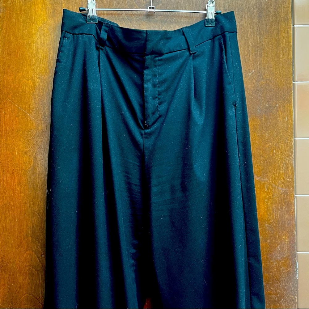 Black wide leg trousers